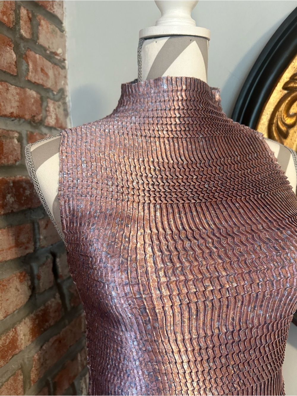 Cassee’s • Plisse Pleated Mock Neck Tank Top